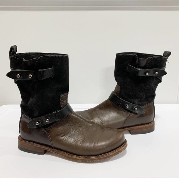 Rag and Bone two‎ tone suede leather moto boots 37 - Picture 1 of 5